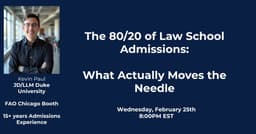 The 80/20 of Law School Admissions: What Actually Moves the Needle
