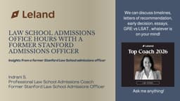 Ask Me Anything! Office Hour with Indrani, Former Stanford Law School Admissions