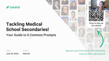 Tackling Medical School Secondaries