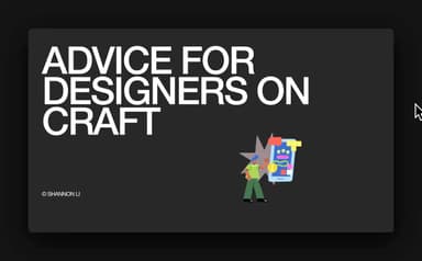 Advice for Designers on Craft