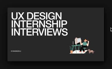 UX Design Internship Interviews