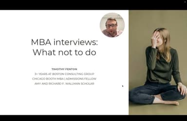 MBA Interviews: What NOT to Do