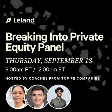 Breaking Into Private Equity Panel
