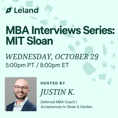 MBA Interviews Series: MIT Sloan
