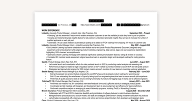 Inside the Resume of an Associate Product Manager at LinkedIn