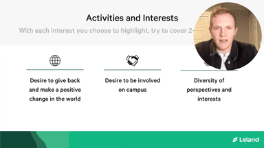 Activities & Interests Overview for MBA Candidates