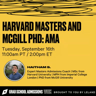 Harvard Masters and McGill PhD: AMA