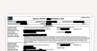 Full AMCAS Application Example | Stanford MD/PHD