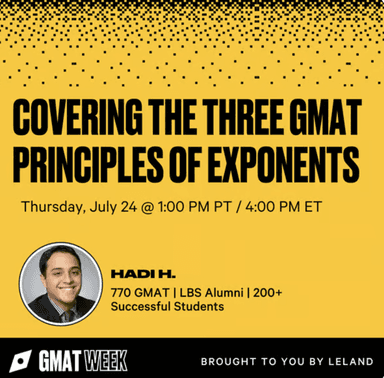 Covering the Three GMAT Principles of Exponents