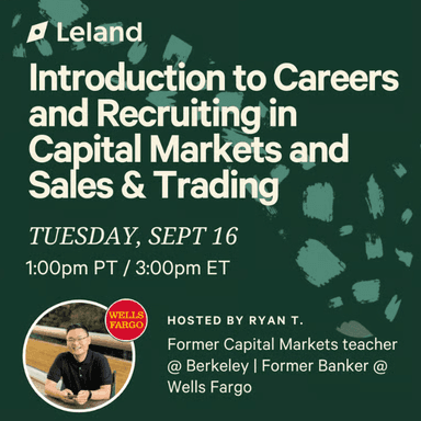 Introduction to Careers and Recruiting in Capital Markets and Sales & Trading