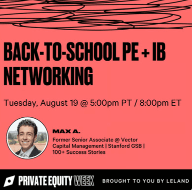 Back-to-School PE + IB Networking