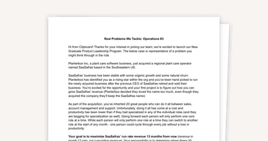 Clipboard Product Leadership Program Practice Case & Solution