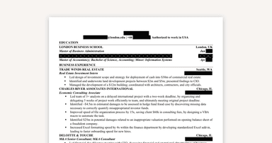 LBS MBA Resume Example: Consulting, Real Estate & Social Impact