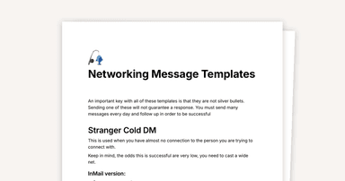 Networking Outreach Message Templates