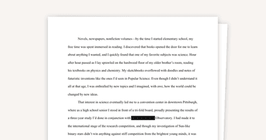 Personal Statement — Harvard/Yale/Stanford/Chicago Admit with STEM Background