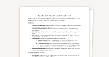 How to Elevate Your Case Interview From Good to Great
