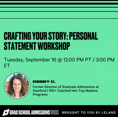 Crafting Your Story: Personal Statement Workshop