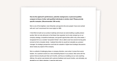 HBS Admit: Recommendation Letter Sample