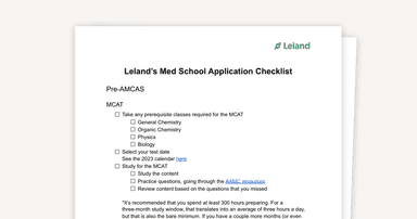 Med School Application Checklist
