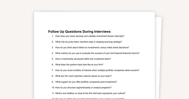 Example Follow Up Questions During Interviews