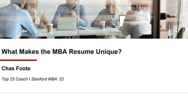 What Makes the MBA Resume Unique