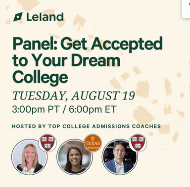 Panel: Get Accepted to Your Dream College