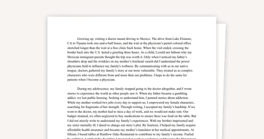 Stanford Med School Personal Statement on Storytelling and Service