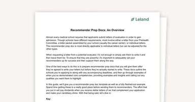 Med School Recommendation Letter Prep Doc