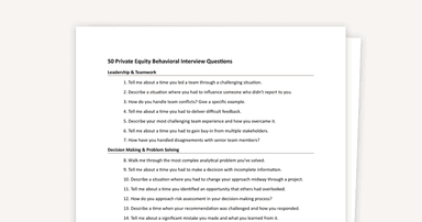 50 PE Behavioral Interview Questions: Ace Your Fit