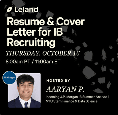 Resume & Cover Letter for IB Recruiting