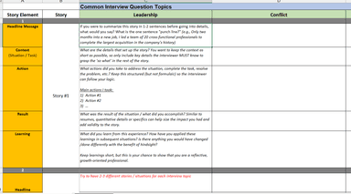 Behavioral Interview Story Response Template