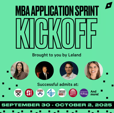 MBA Application Sprint (September 30-October 2) Kickoff