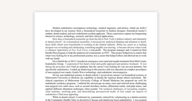 From Fashion to Endodontics: A Dental Residency Sample PS