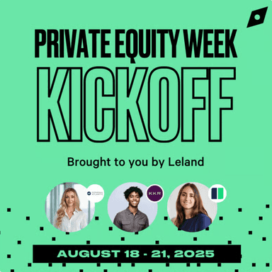Private Equity Week (August 18-21) Kickoff