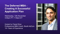 The Deferred MBA - Creating A Successful Application Plan
